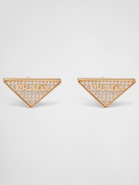 Prada Crystal Logo Jewels zirconia earrings