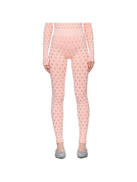 MAISIE WILEN SSENSE Exclusive Pink Perforated Leggings