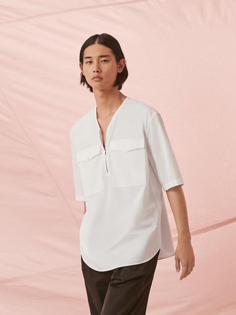 Hermès T-shirt with zipped V-neck