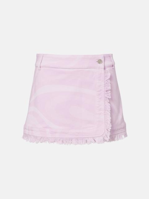 PUCCI Marmo distressed denim miniskirt