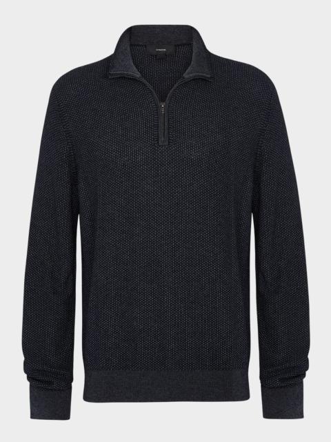 Vince Men's Geometric Jacquard Quarter-Zip Sweater