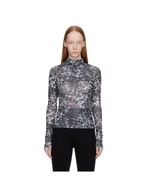 LVIR Gray Ruched Turtleneck