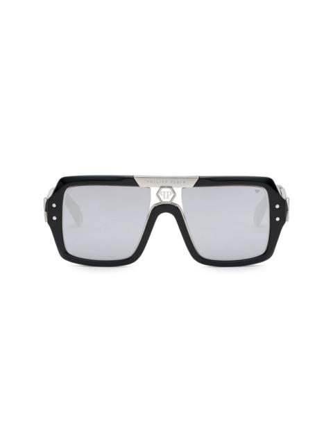 Square logo-print sunglasses