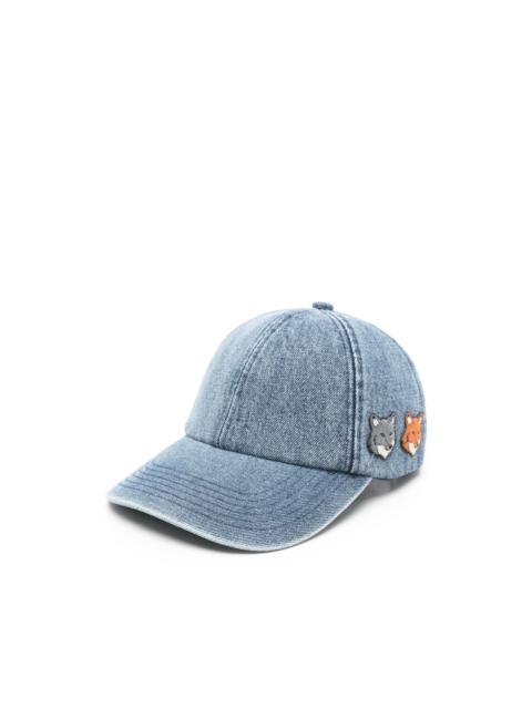 Maison Kitsuné fox-patch denim baseball cap