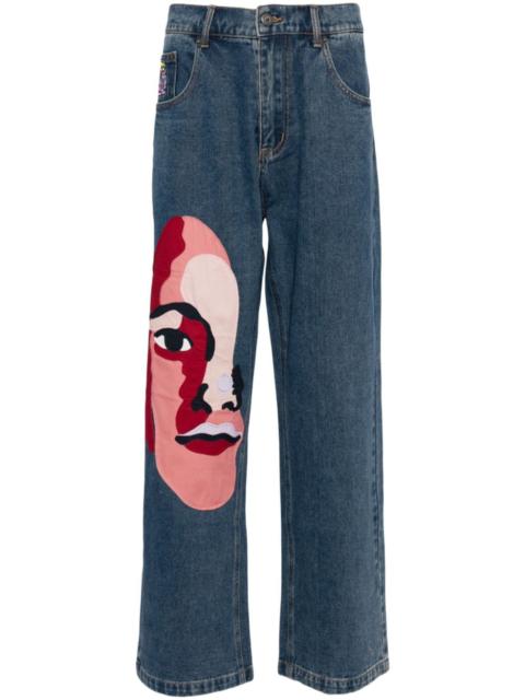KidSuper Face straight leg jeans