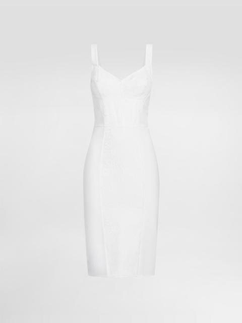 Dolce & Gabbana Sheath dress in elastic fabric and lace