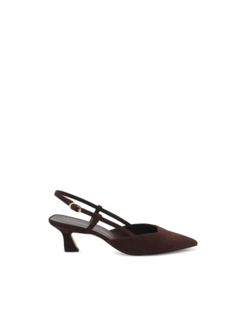 Stuart Weitzman 스낵 바 Suede Kitten Slingback 펌프