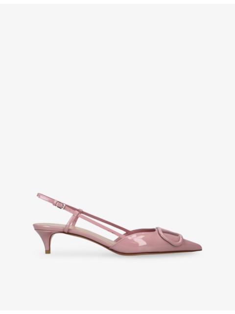 VLogo Signature 40 Patent-Leather Slingback Courts