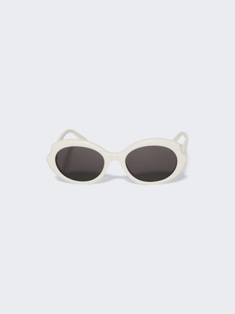 Loewe Oval Slim Sunglasses Ivory And Smoke