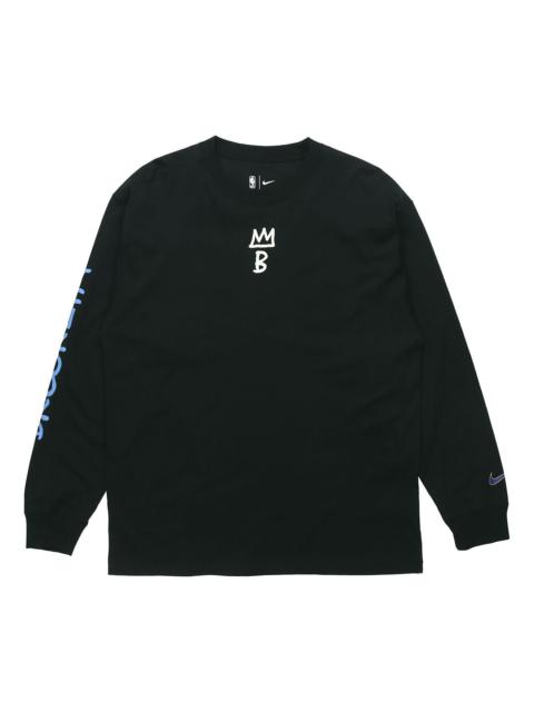 Nike Nike Brooklyn Nets Courtside City Edition Sports Crew Neck Long-sleeve Sweater Men's Black CT9398-01