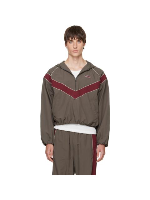 We11done Gray Sporty Half-Zip Hoodie