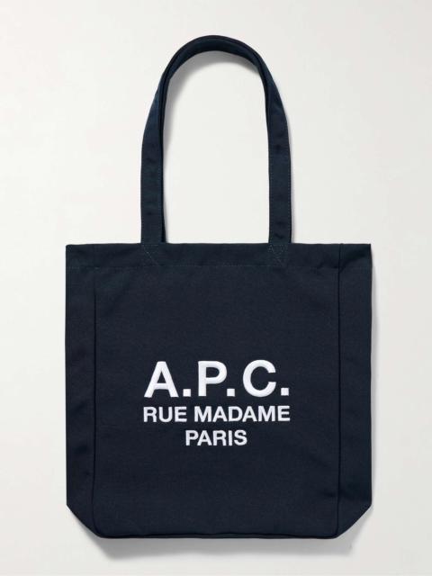 A.P.C. Rue Madame Logo-Embroidered Canvas Tote Bag