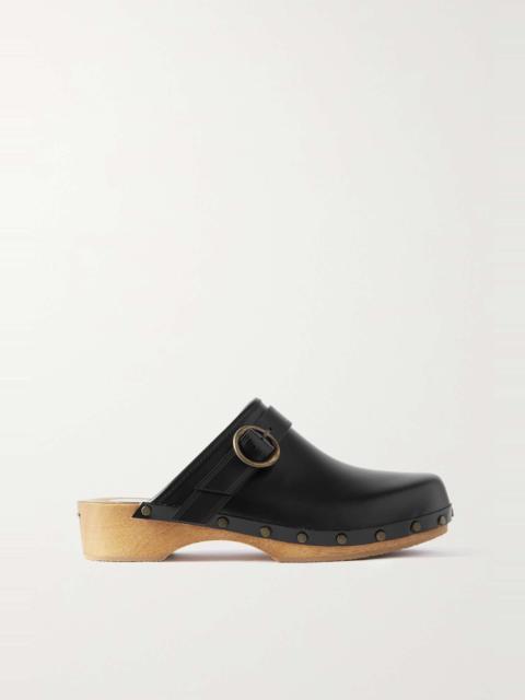 Thalie buckled studded leather clogs