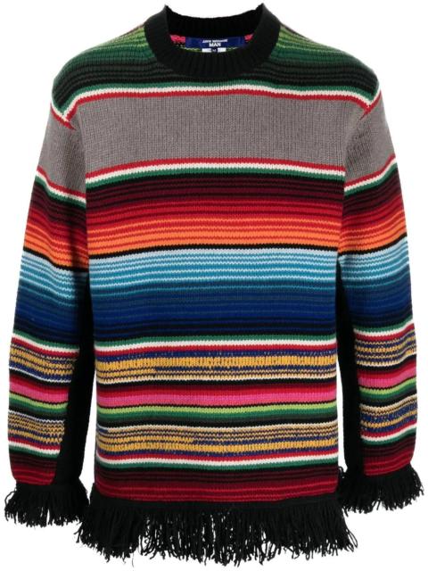 Junya Watanabe MAN striped-knit crew-neck jumper