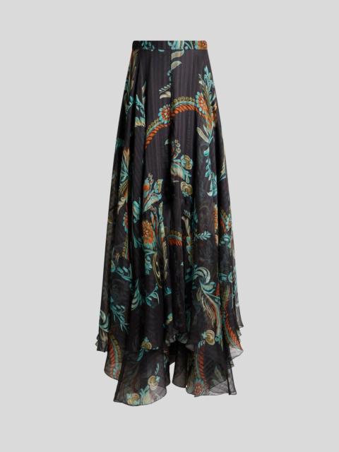 Etro SILK MAXI SKIRT WITH FLORAL MOTIF