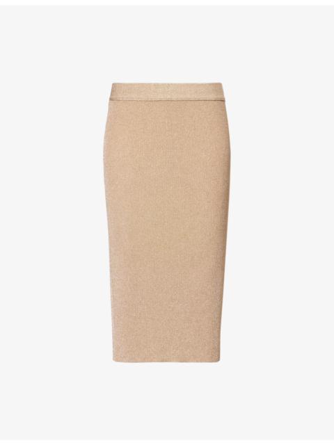 Stella McCartney Slim-Fit Ribbed Lurex Skirt