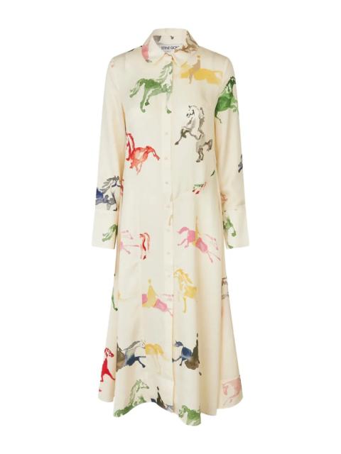 STINE GOYA FRONT PLACKET MIDI POLO DRESS