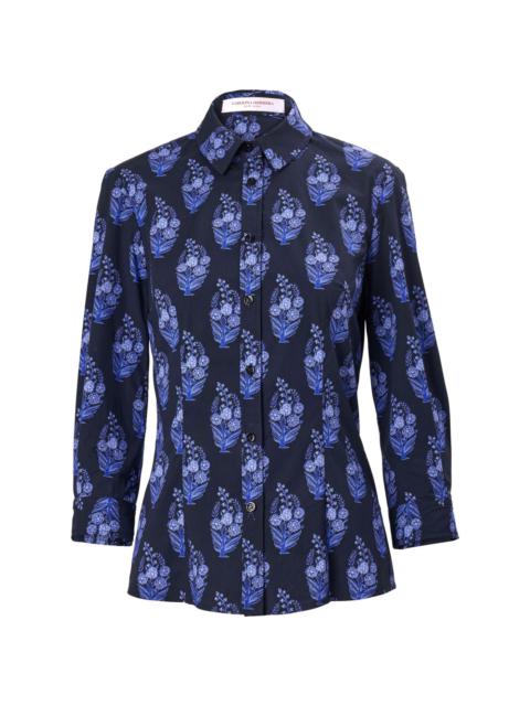 CAROLINA HERRERA floral-print peplum-hem shirt