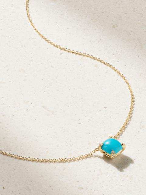 DAVID YURMAN Petite Châtelaine 18-karat Gold, Turquoise And Diamond Necklace