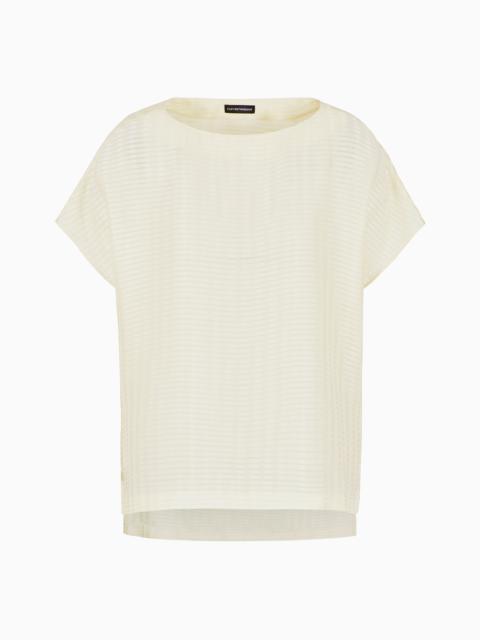 EMPORIO ARMANI All-over rectangle-motif top with side slits