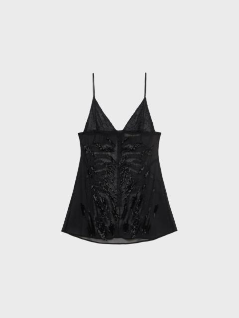 Blumarine SHORT GEORGETTE DRESS WITH LACE DETAILS AND EMBROIDERY