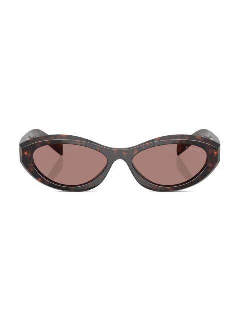 Prada Women's 53MM Geometric Sunglasses - Brown Havana