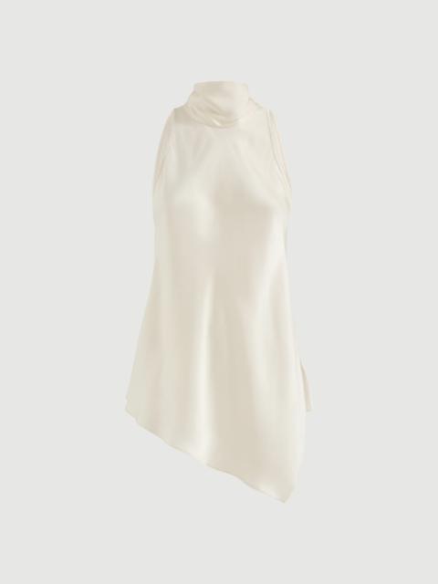 Brunello Cucinelli Silk satin top with monili