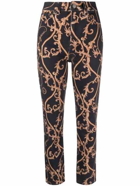 GANNI baroque-print jeans