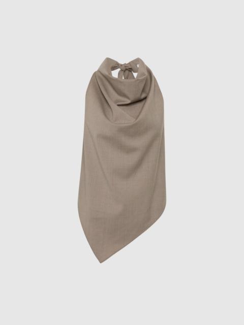 ST. AGNI Wool Cowl Backless Top - Light Taupe