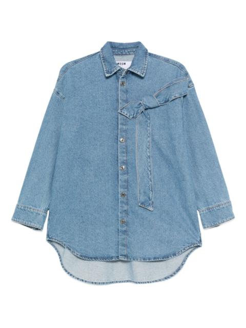 MSGM bow-detail denim shirt