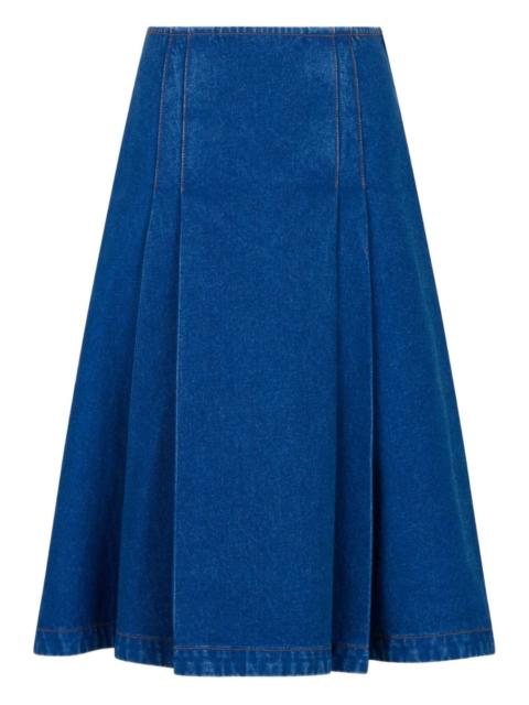Marni pleate-detailed denim skirt