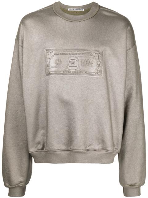 Alexander Wang logo-embossed metallic-finish sweatshirt