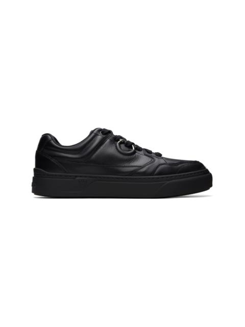 FERRAGAMO Black Gancini Leather Sneakers