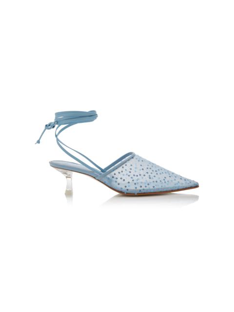 REIKE NEN Exclusive Bit Convertible Sequined-Mesh Mules blue