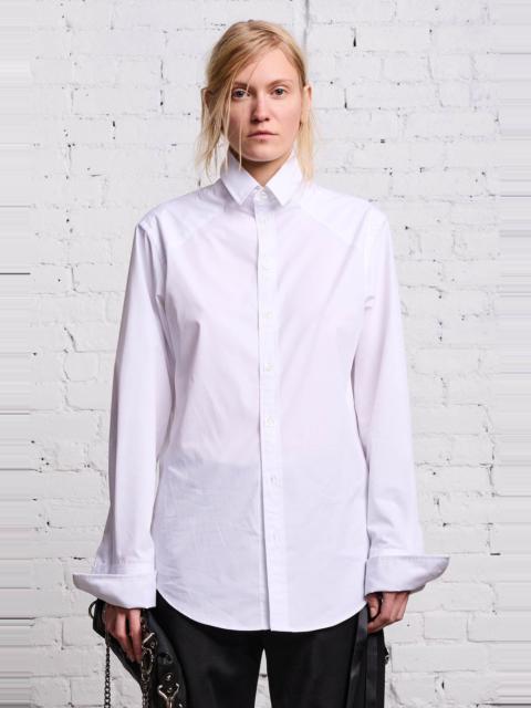 HIGH COLLAR BUTTON-UP - WHITE