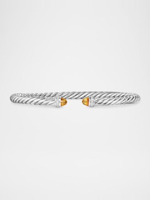DAVID YURMAN Modern Cable Flex Bracelet with Gemstones and Diamonds in Silver, 4mm