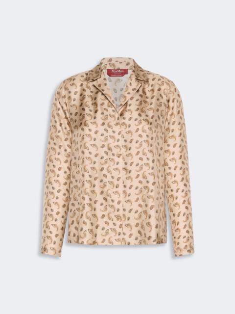 Max Mara UDENTE Printed silk boxy shirt - BEIGE