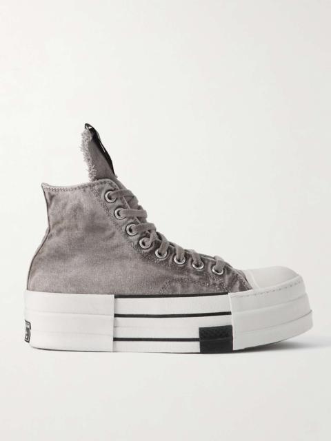 + Converse DBL DRKSTAR Distressed Over-Dyed Canvas High-Top Sneakers