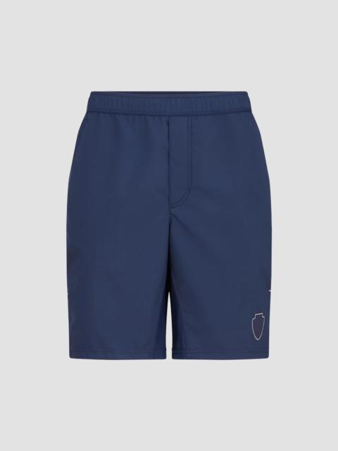 Brunello Cucinelli Men's Nylon Shorts with Logo - Blue