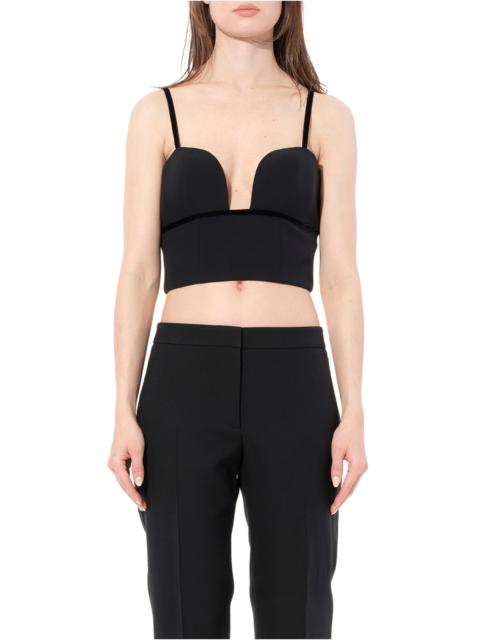Alexander McQueen Leaf Crepe Top in Black
