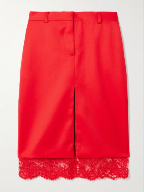 Stella McCartney Lace-trimmed Wool Skirt