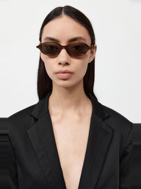 ST. AGNI 90s Slim Oval Sunglasses - Tortoiseshell