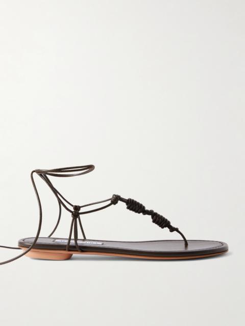 AQUAZZURA Oaxaca Knotted Leather Sandals