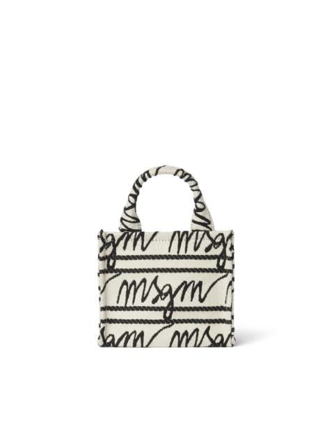 MSGM Mini canvas tote with jacquard logo