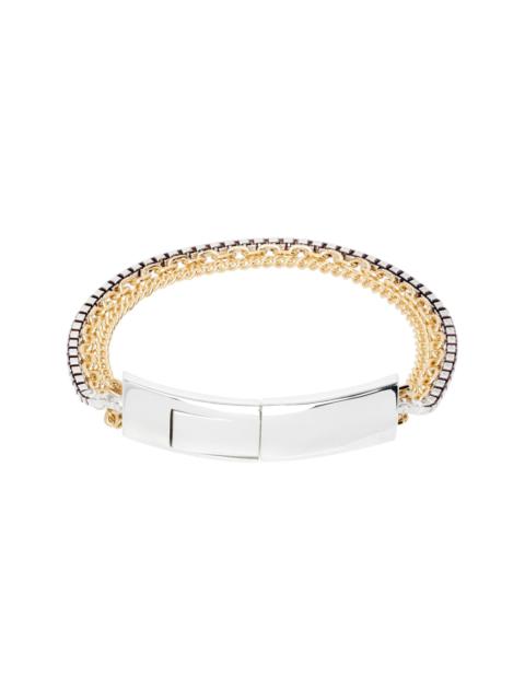 Bottega Veneta Gold & Silver Detail Chain Bracelet