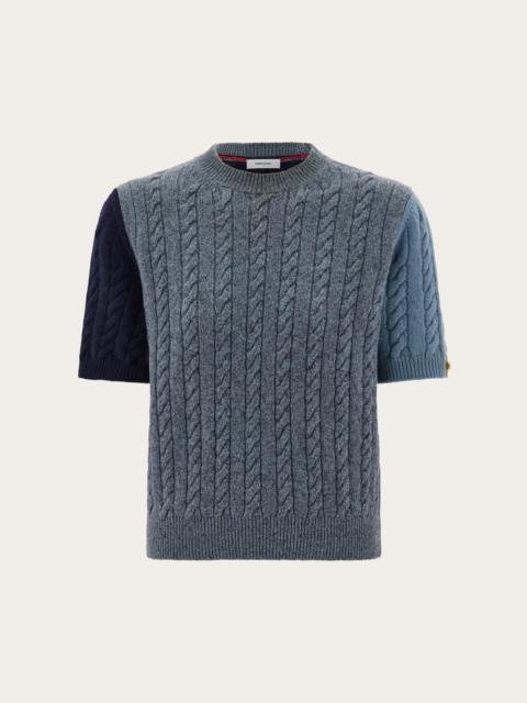 FERRAGAMO Short sleeve cable knit top