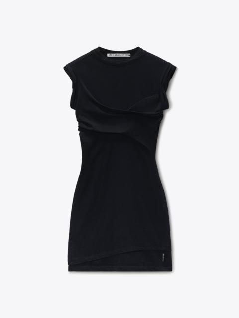 Alexander Wang SLEEVELESS LAYERED TWISTED BUST MINI DRESS