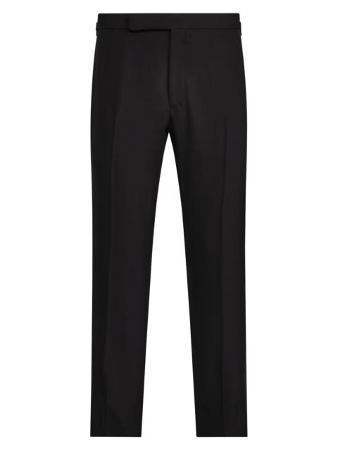 Ralph Lauren Men's Barathea Wool Tuxedo Pants - Black