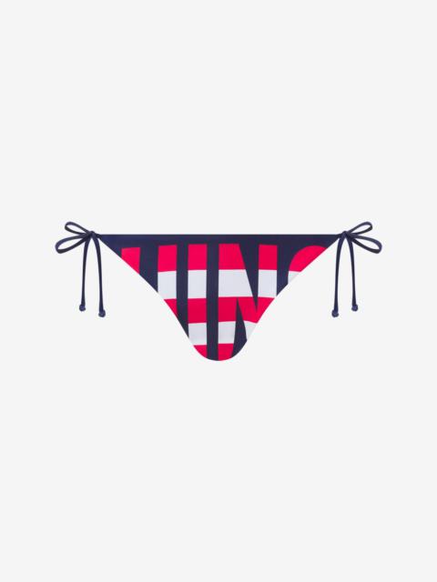 Moschino STRIPED LETTERING LOGO SWIM BRIEFS WITH LACES