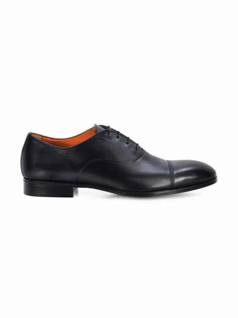 Santoni Men's black leather Oxford shoe